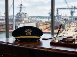 Conceptual image of a high-level naval leadership office setup.