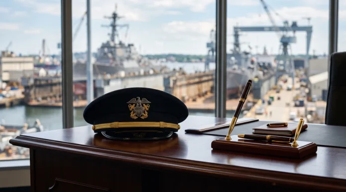 Conceptual image of a high-level naval leadership office setup.