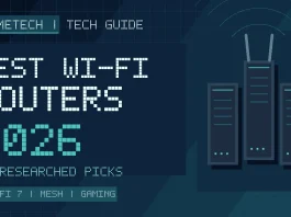 AsumeTech editorial cover with router silhouettes and the title Best Wi-Fi Routers 2026