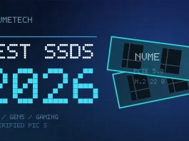 Original AsumeTech Best SSDs 2026 editorial graphic with NVMe storage module illustration