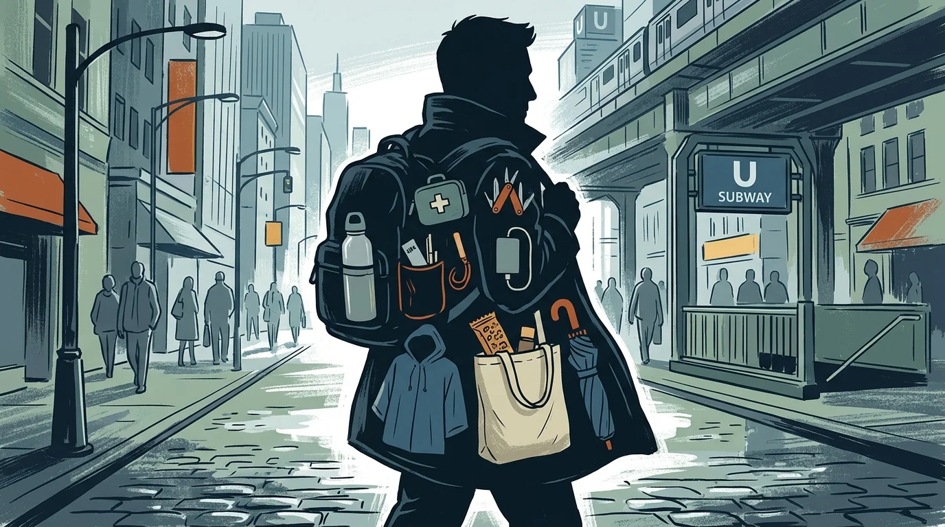 Silhouette of a person in a city environment illustrating inventory concepts.
