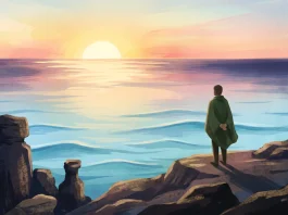 A conceptual landscape showing a sunrise over water to represent recovery and resilience.
