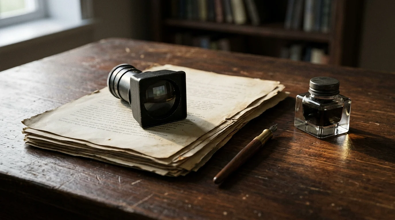 Conceptual imagery representing the screenwriting process for a prestigious film.