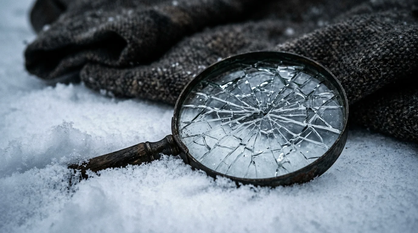 Rafe Spall Hints at Multi-Season Future for The Death of Sherlock Holmes 1 A broken magnifying glass resting in the snow.