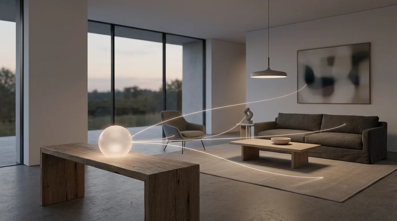 Conceptual art representing smart home connectivity and ecosystem