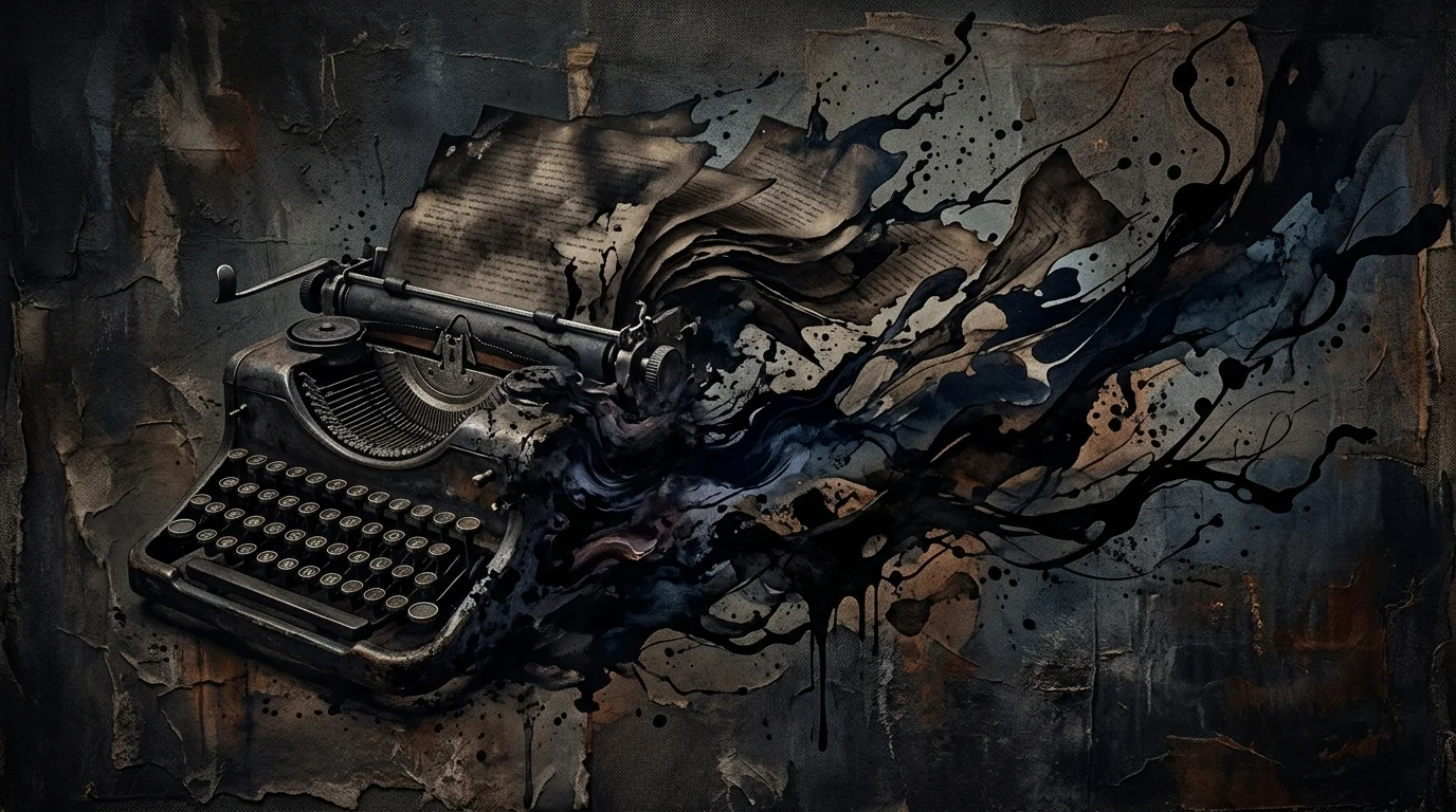 Abstract representation of a horror screenplay script.