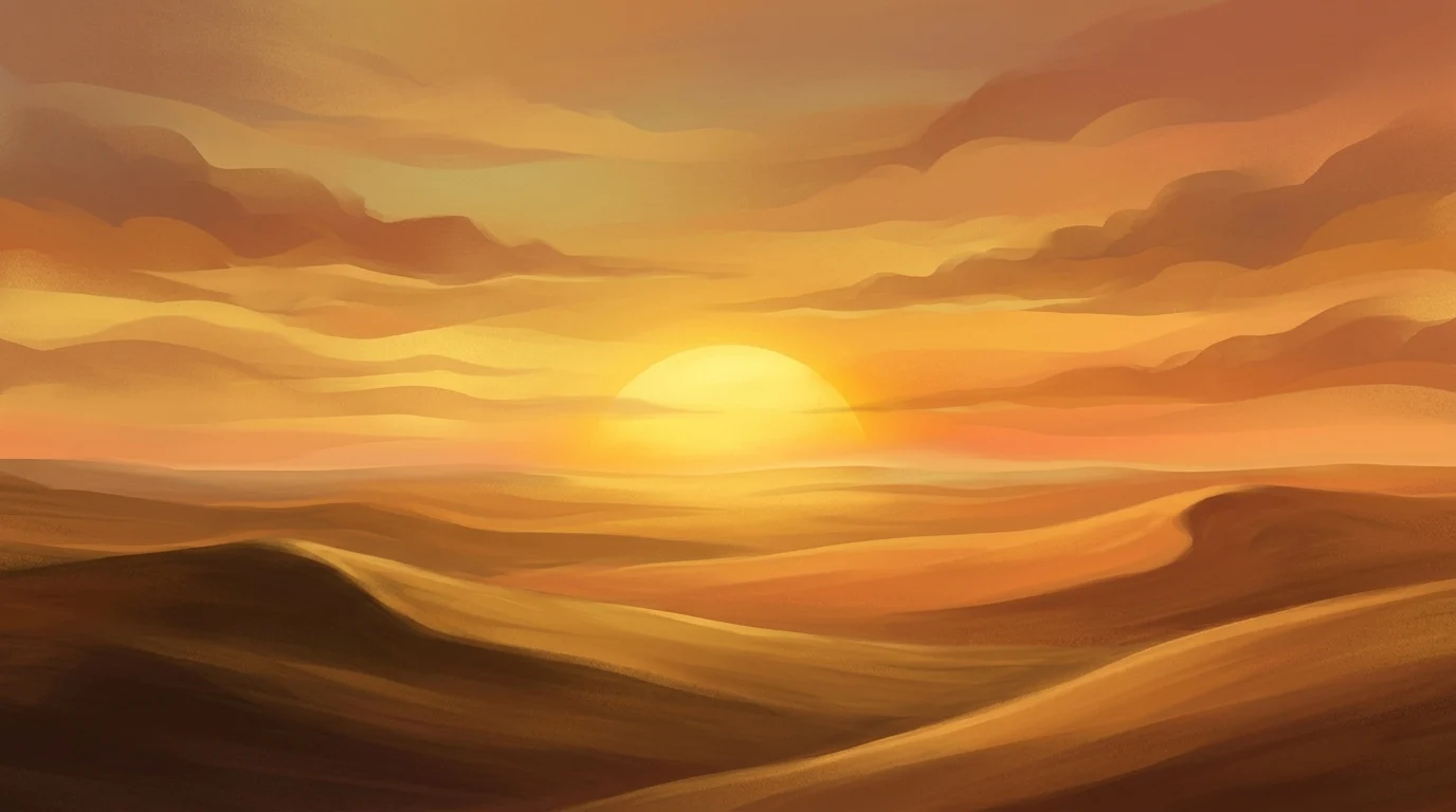 A peaceful desert horizon at sunset.